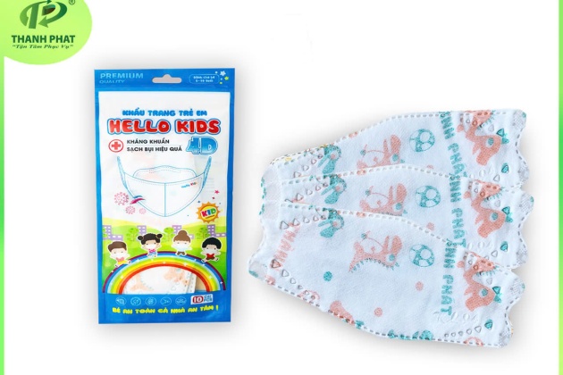 KHẨU TRANG HELLO KIDS KF94 - DẠNG TÚI ( Khủng Long - 10 Cái/Túi )